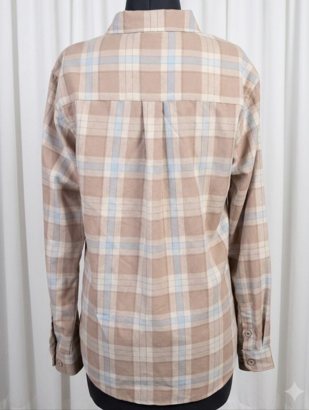 DIXXON Beige and Light Blue Plaid Button-Down Shirt - Picture 2 of 5